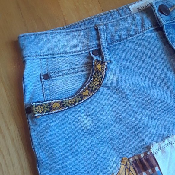 Skirt Denim - Patched Patchwork - Size 28/6P - Picture 4 of 9